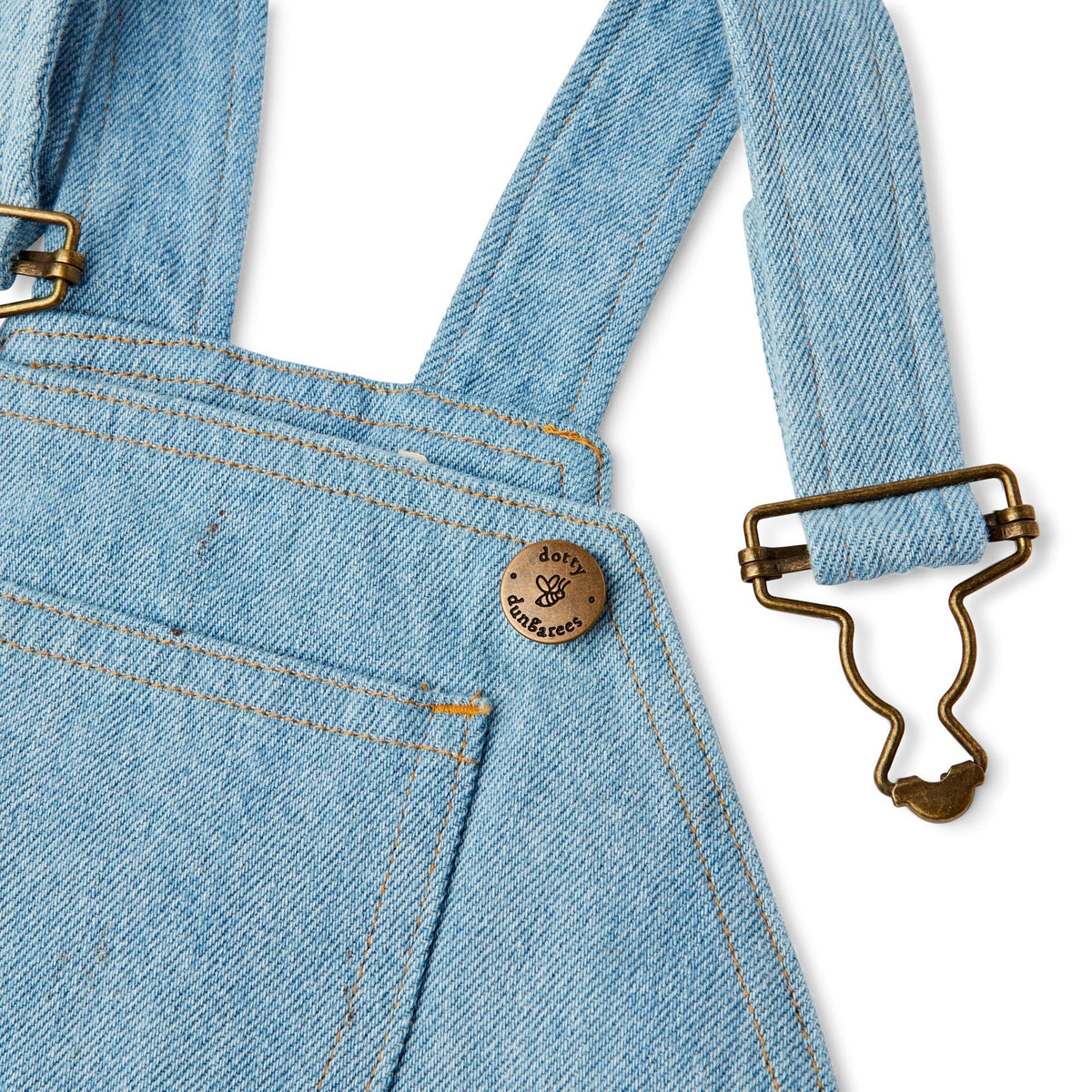 Dotty Dungarees Dungaree Shorts - Pale Denim - Baby&More
