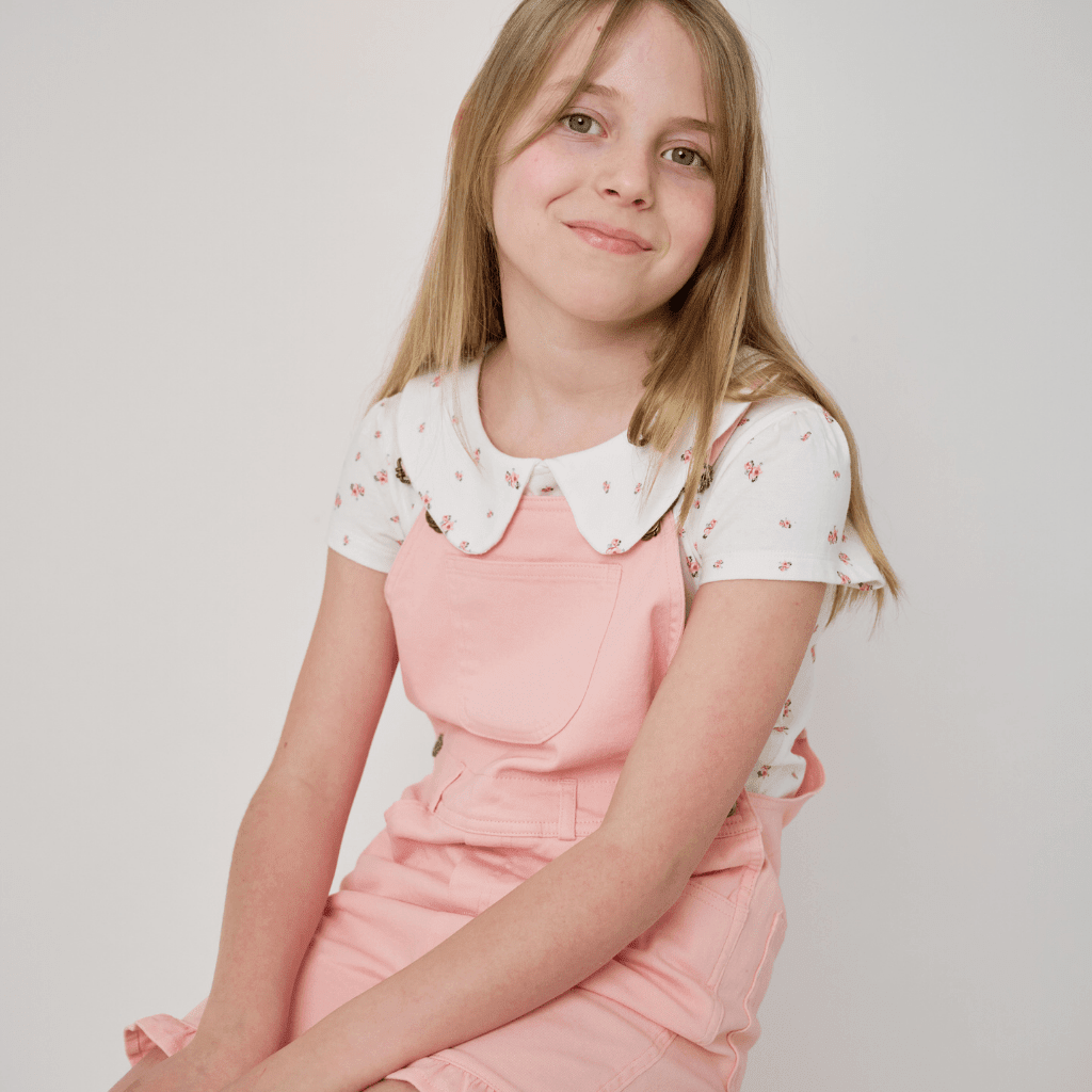 Dotty Dungarees Peter Pan Short Sleeved T-Shirt - Floral - Baby&More