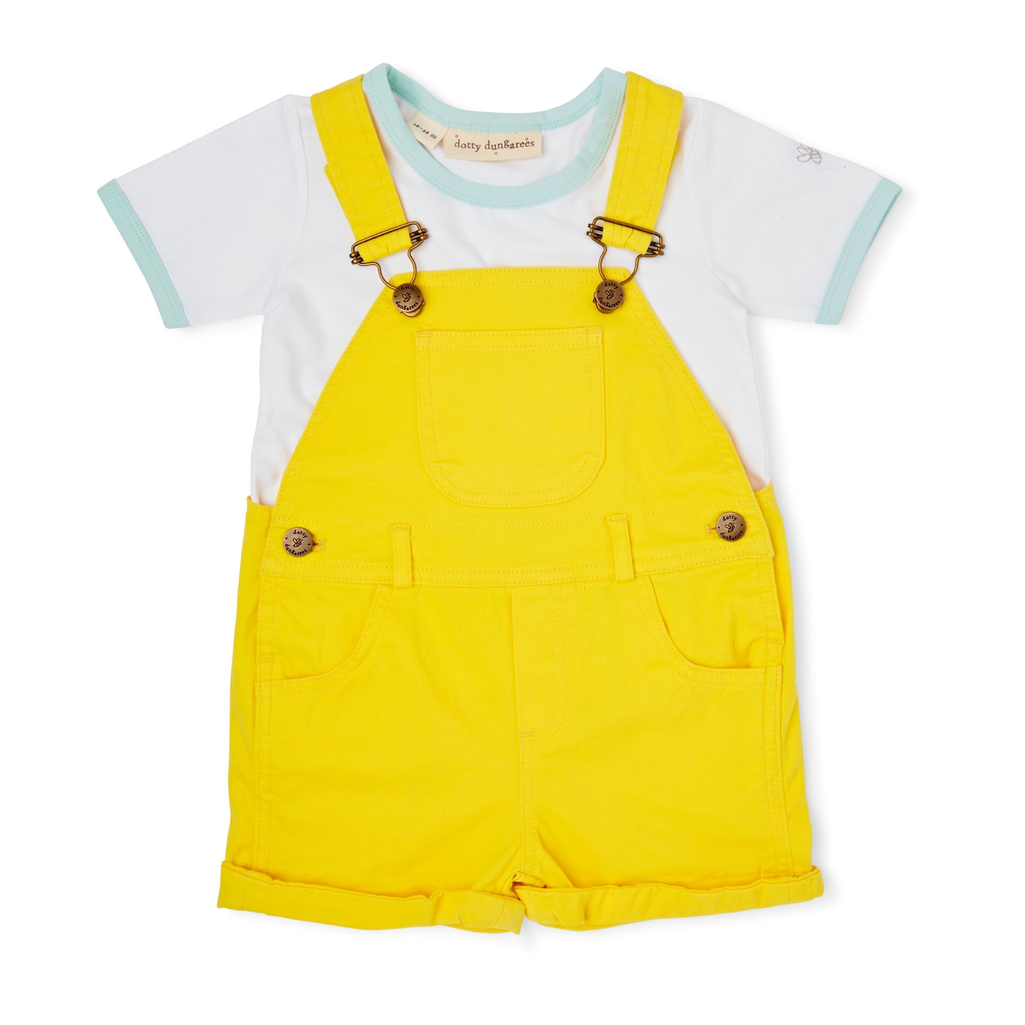 Dotty Dungarees Shorts - Sunshine Yellow - Baby&More