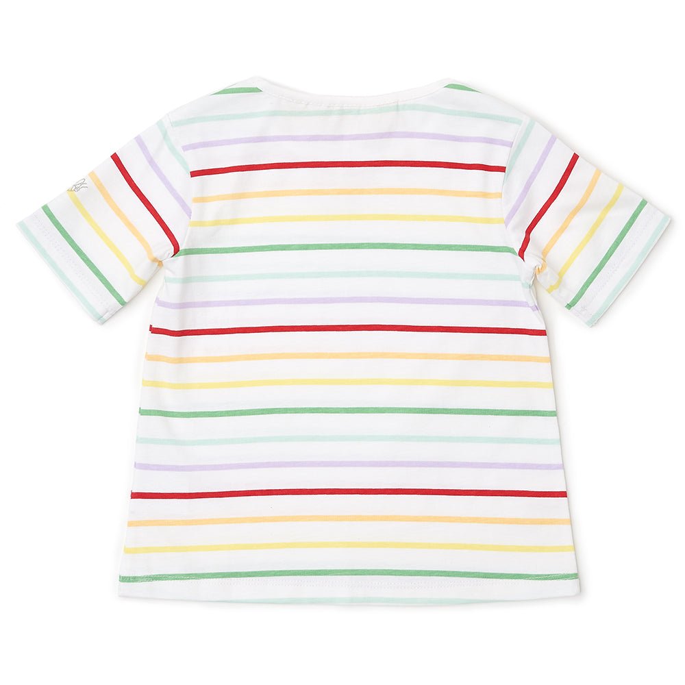 Dotty Dungarees Summer T-Shirt - Rainbow Breton Stripe - Baby&More