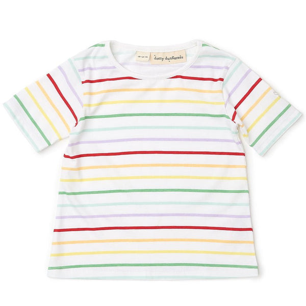 Dotty Dungarees Summer T-Shirt - Rainbow Breton Stripe - Baby&More