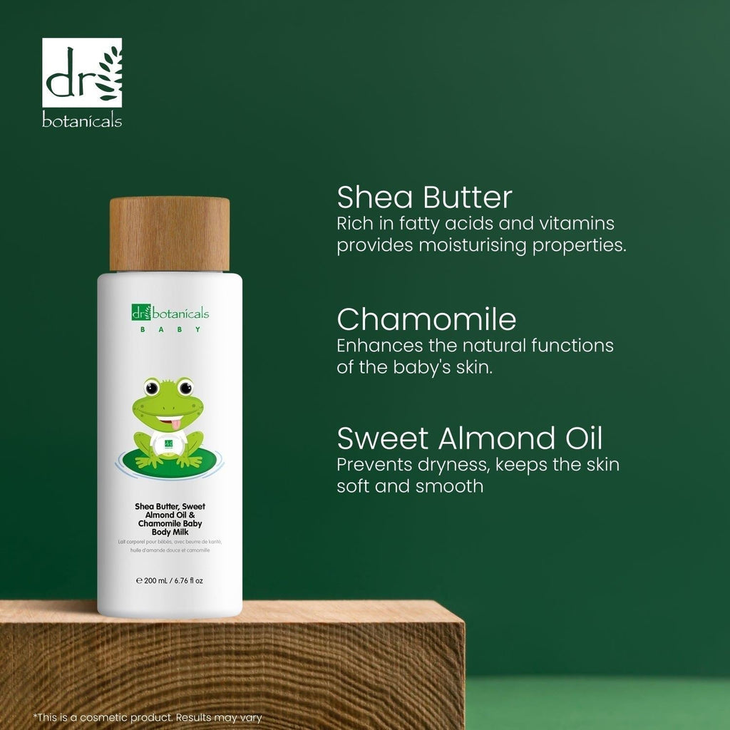 Dr Botanicals Sweet Almond Oil & Chamomile Baby Body Milk - 200ml - Baby&More
