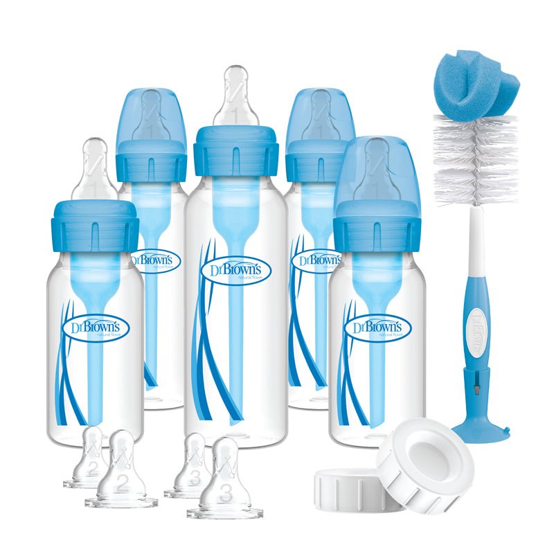 Dr Brown's Anti-Colic Options+ Narrow Neck Baby Bottle Gift Set - Blue - Baby&More
