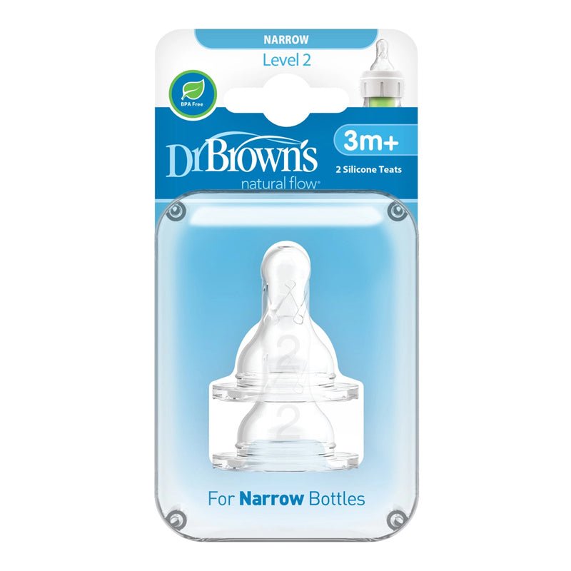 Dr Brown's Natural Flow® Options+™ Narrow Teat - Level 2 Flow - 2 Pack - Baby&More
