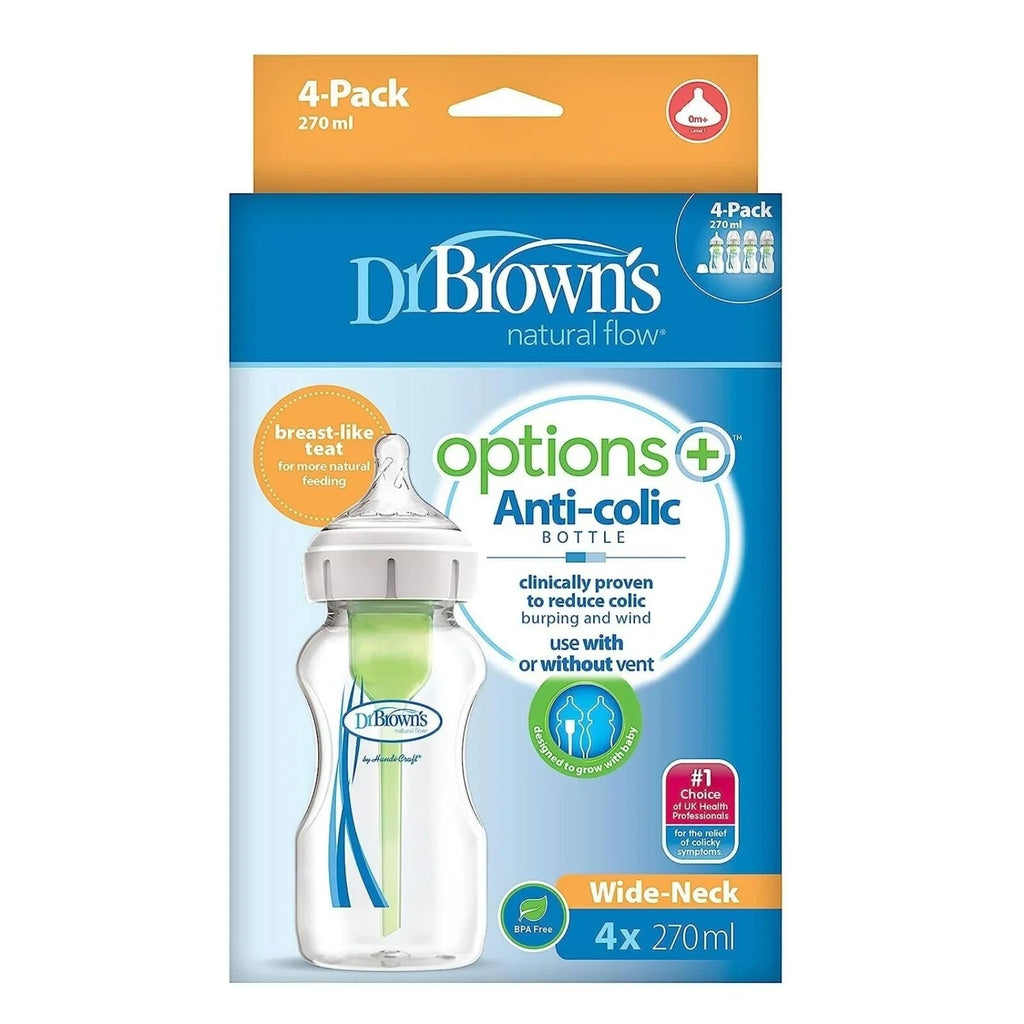 Dr. Brown's Options+ Anti - Colic Baby Bottles - 270ml - Pack of 4 - Baby&More