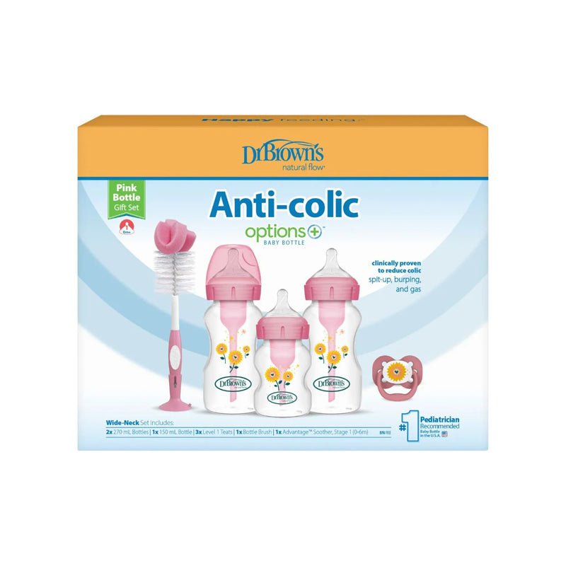 Dr Brown's Options+ Baby Bottle Gift Set - Pink - Baby&More