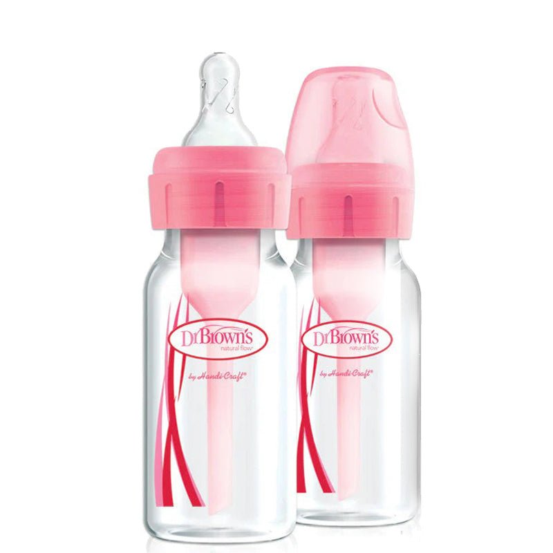 Dr Brown's Options+ Narrow Neck Bottle - Pink - 120ml - 2 Pack - Baby&More