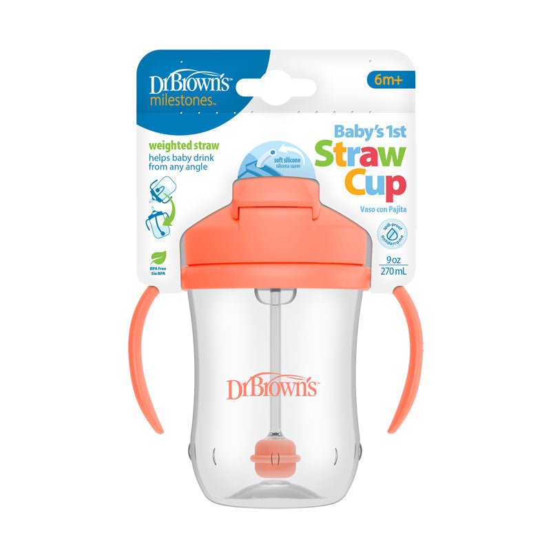 Dr Brown's Straw Cup - Coral - 270ml - Baby&More