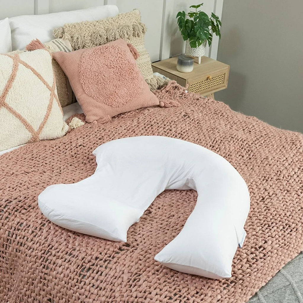 Dreamgenii Support and Feeding Pillow - White Cotton Jersey - Baby&More