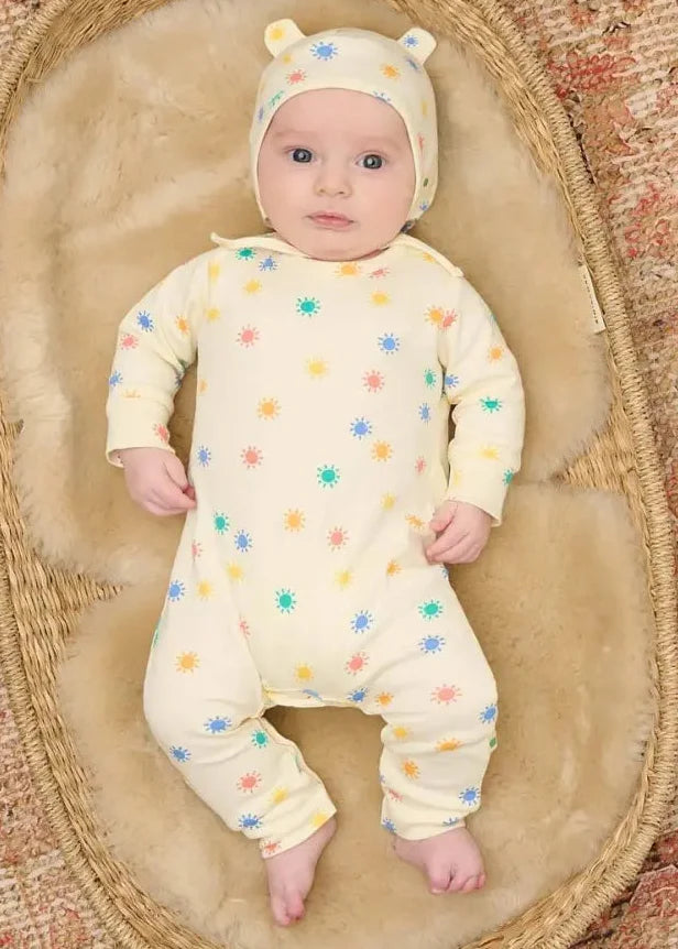 The bonniemob Rainbow Sunshine Organic Baby Playsuit
