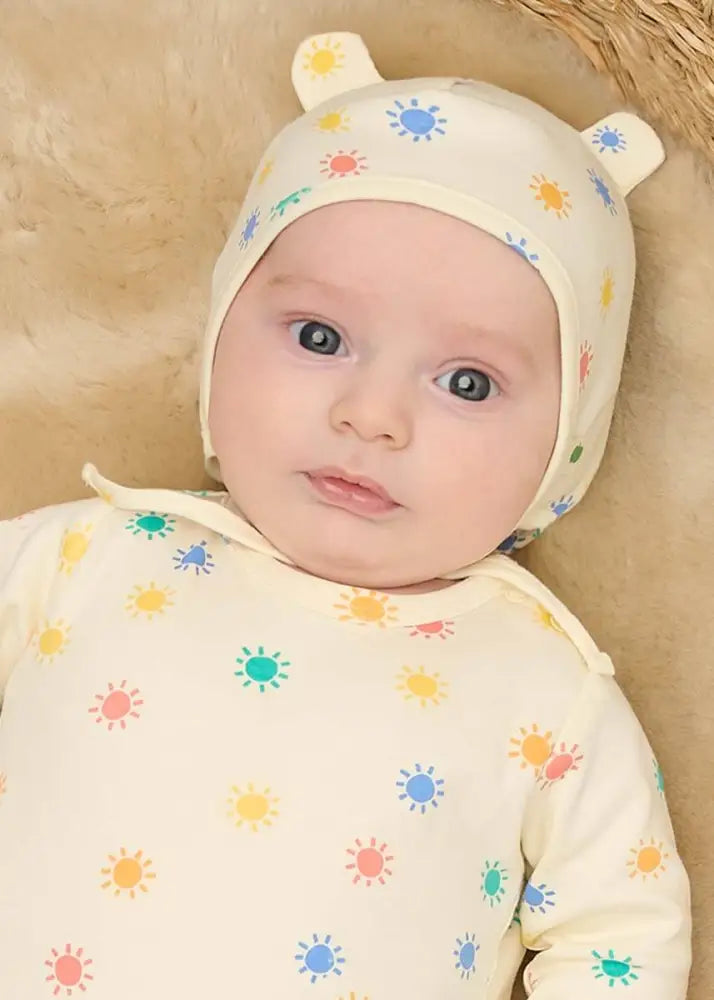 The bonniemob Rainbow Sunshine Organic Baby Playsuit