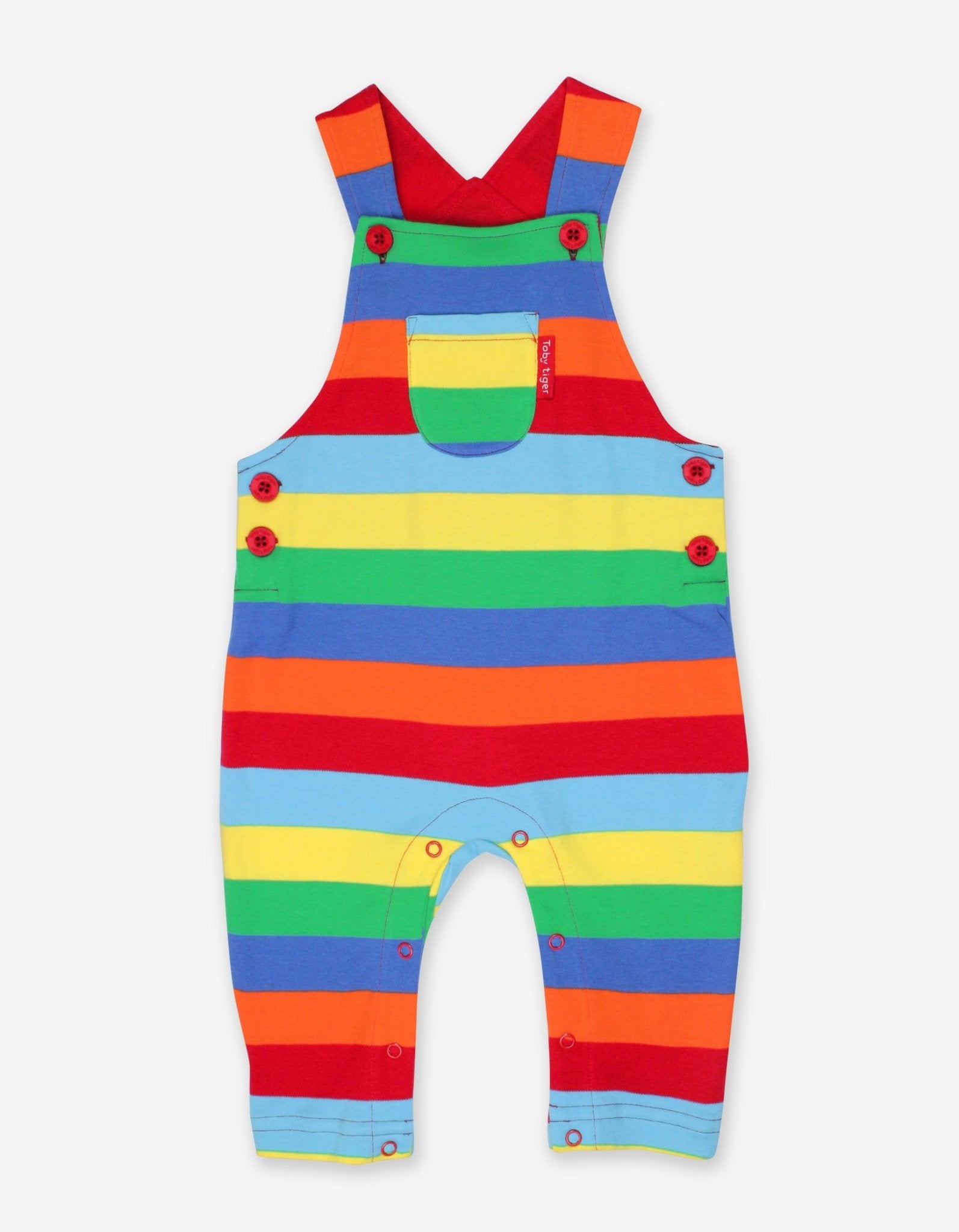 Toby Tiger Organic Dungarees - Multi Stripe
