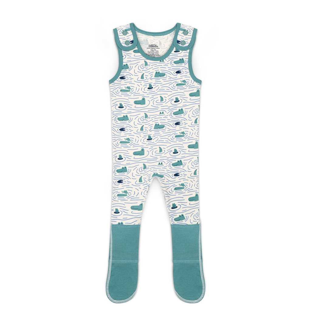 Dungaree Extender for Eczema Clothing Anti Scratch Footed Dungarees - Crocodile Print - Baby&More