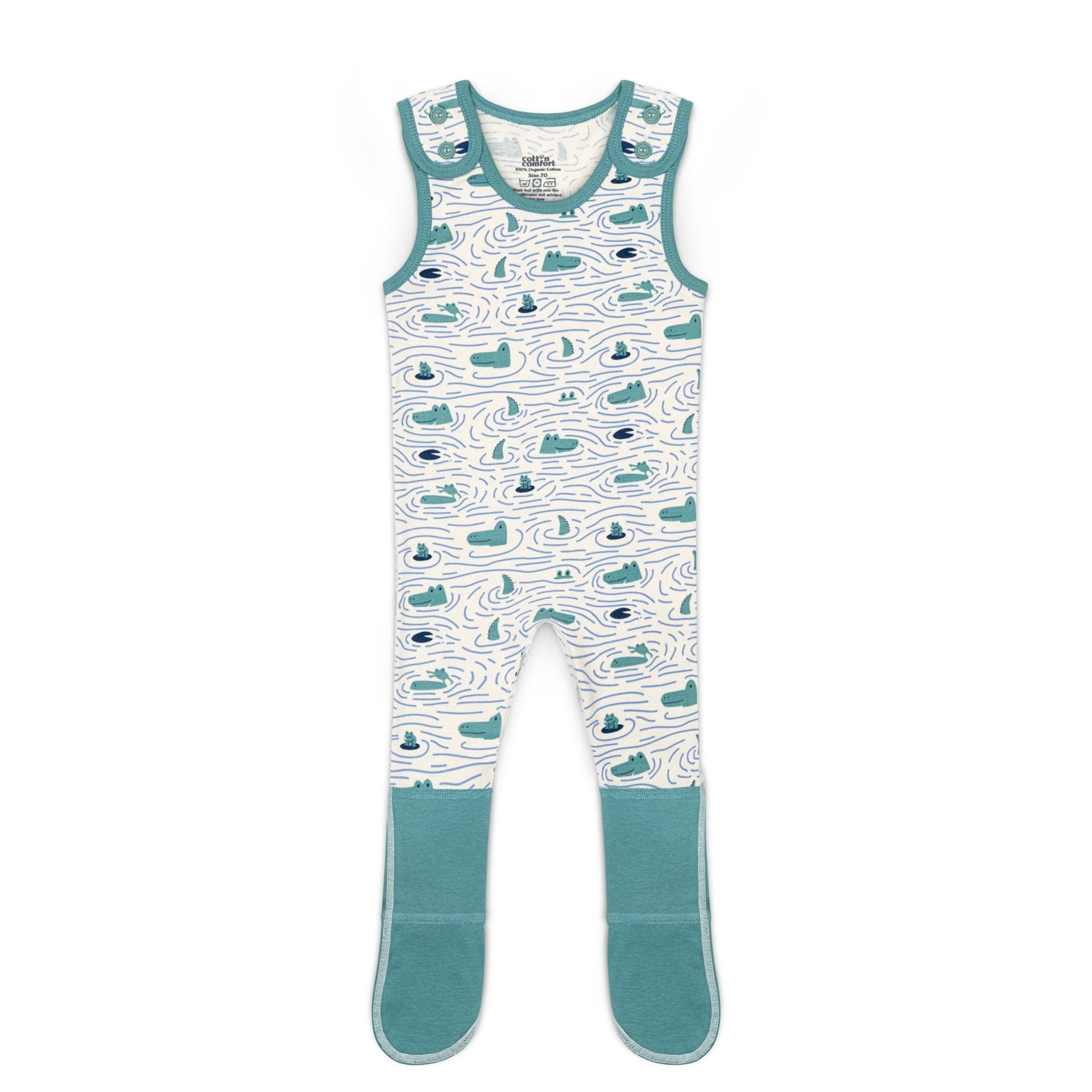 Dungaree Extender for Eczema Clothing Anti Scratch Footed Dungarees - Crocodile Print - Baby&More