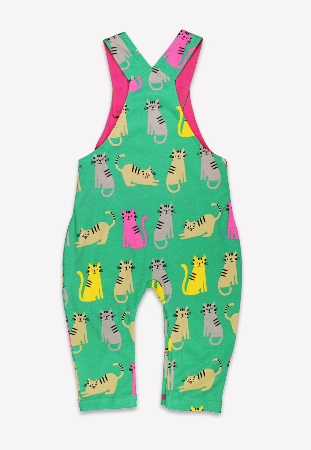 Toby Tiger Organic Dungarees - Kitten Print