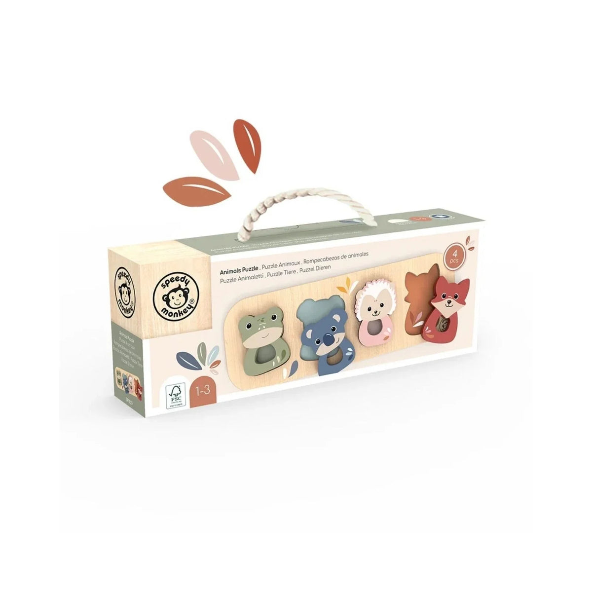 Speedy Monkey Wooden Animals Puzzle