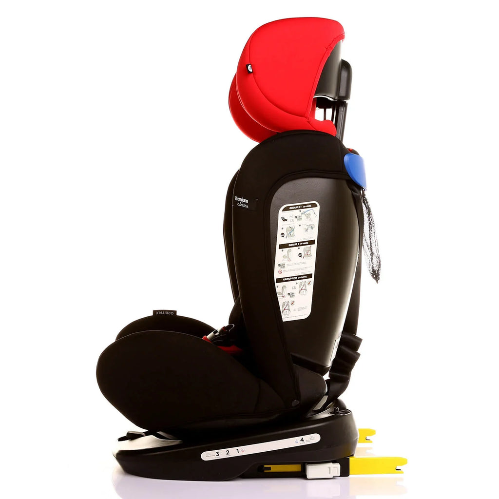 baby plus Orbitfix Group 0+/1/2/3 (Birth to 12 Years) Car Seat - Black Red