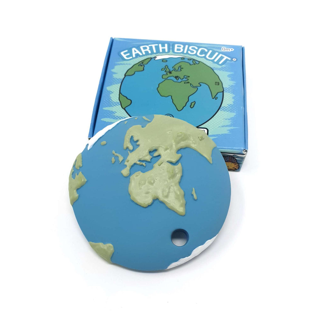 Natural Rubber Space Teether Baby Toy - Earth Biscuit® Planet Earth