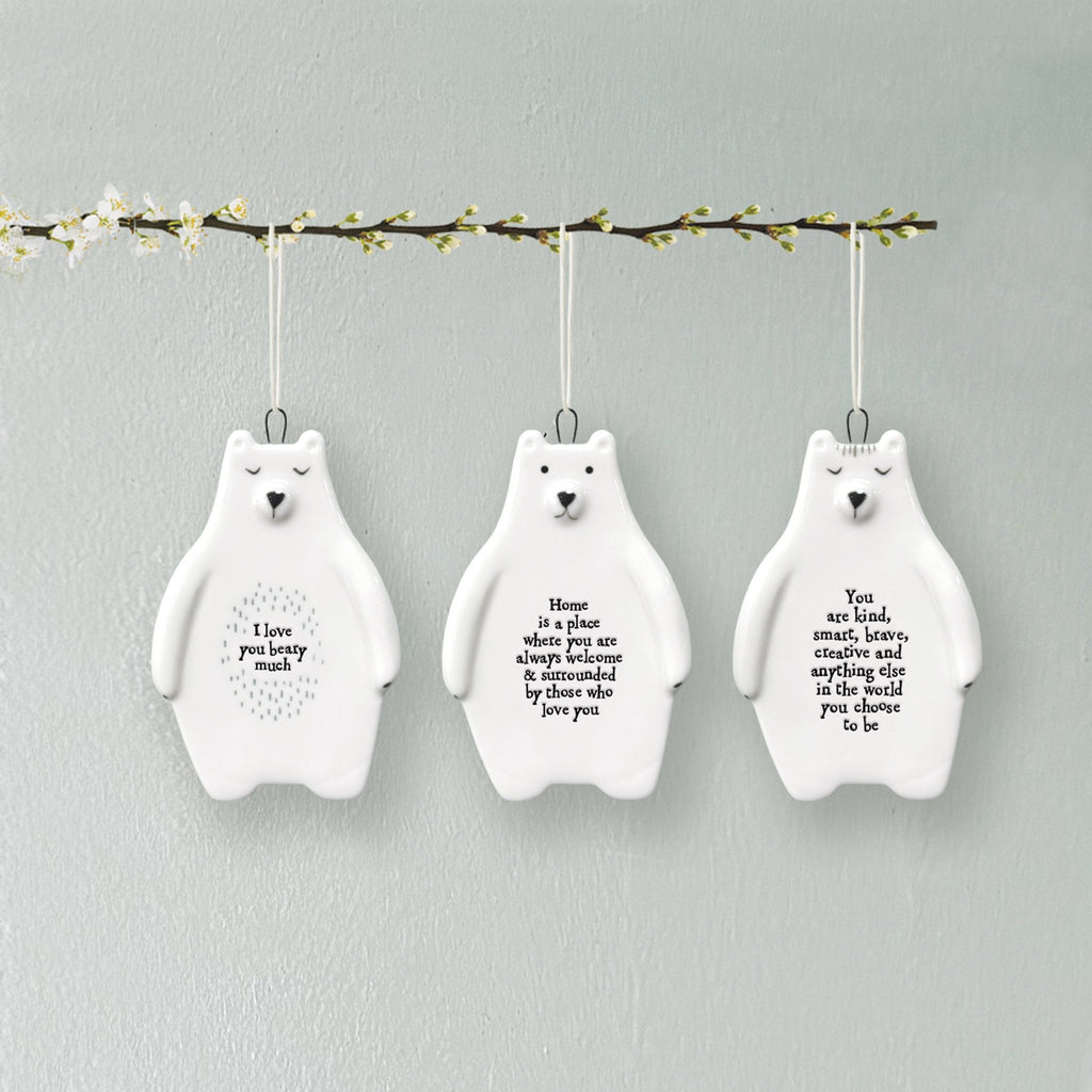 East of India Bear Hanger - You Are Kind, Smart, Brave - Baby&More