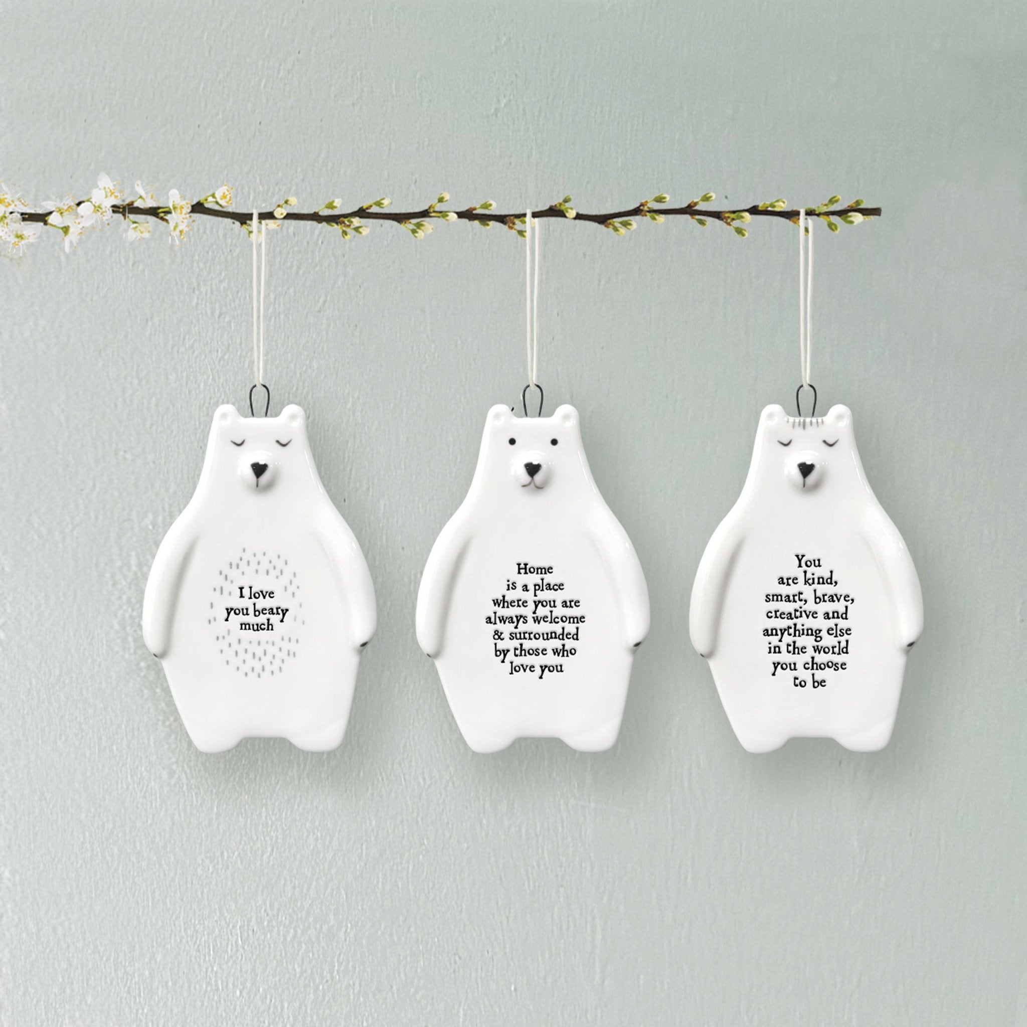 East of India Bear Hanger - You Are Kind, Smart, Brave - Baby&More