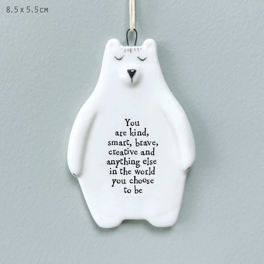 East of India Bear Hanger - You Are Kind, Smart, Brave - Baby&More