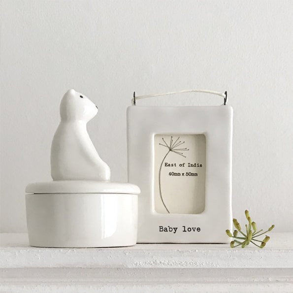 East of India Mini Porcelain Hanging Frame - Baby Love - Baby&More
