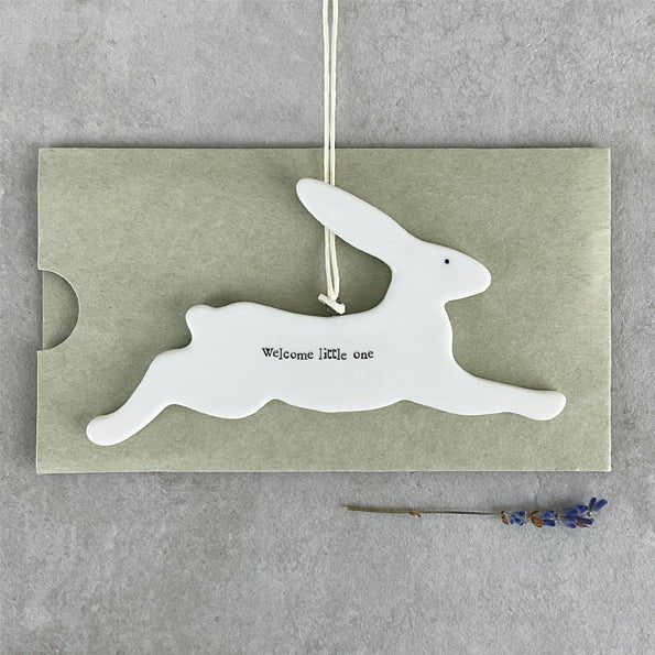 East of India Porcelain Bunny - Welcome Little One - Baby&More