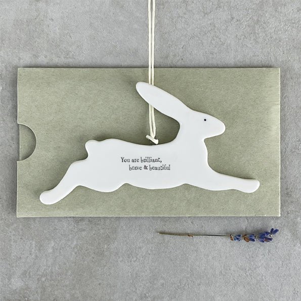 East of India Porcelain Bunny - You Are Brilliant, Brave & Beautiful - Baby&More