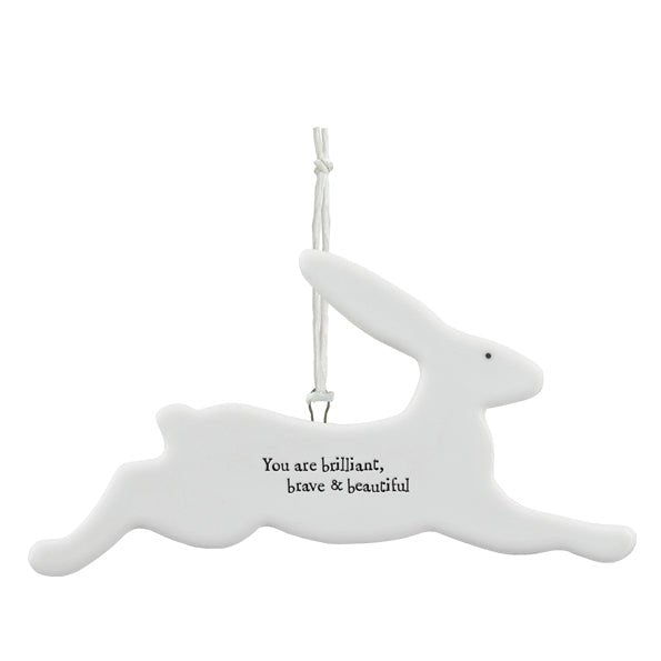 East of India Porcelain Bunny - You Are Brilliant, Brave & Beautiful - Baby&More