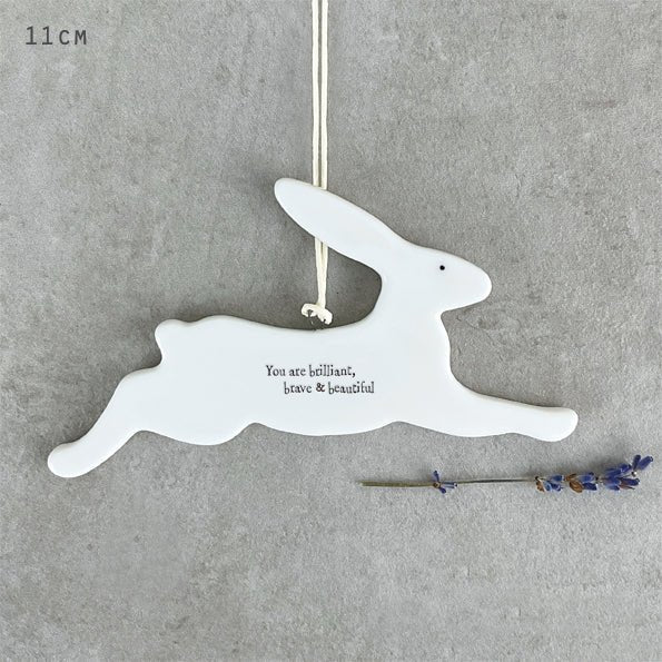 East of India Porcelain Bunny - You Are Brilliant, Brave & Beautiful - Baby&More