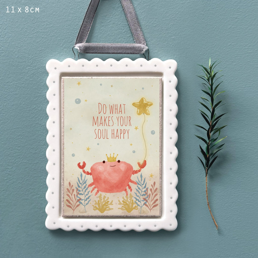 East of India Porcelain Frame - Do What Makes Your Soul Happy - Baby&More