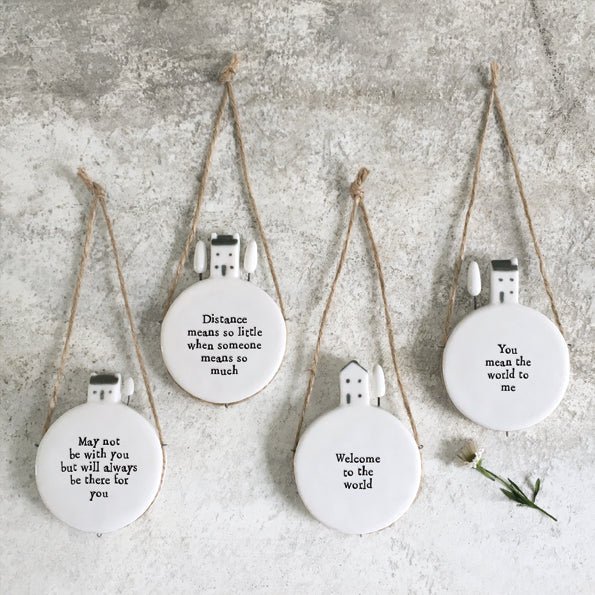 East of India Porcelain Hanger - Welcome To The World - Baby&More