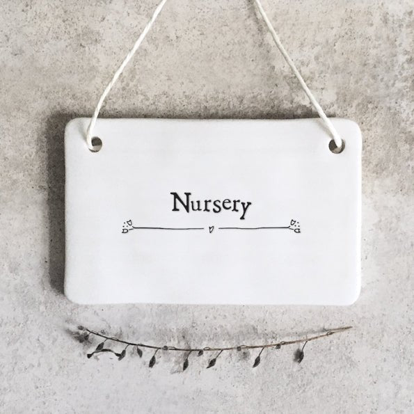 East of India Porcelain Hanging Sign - Nursery - Baby&More