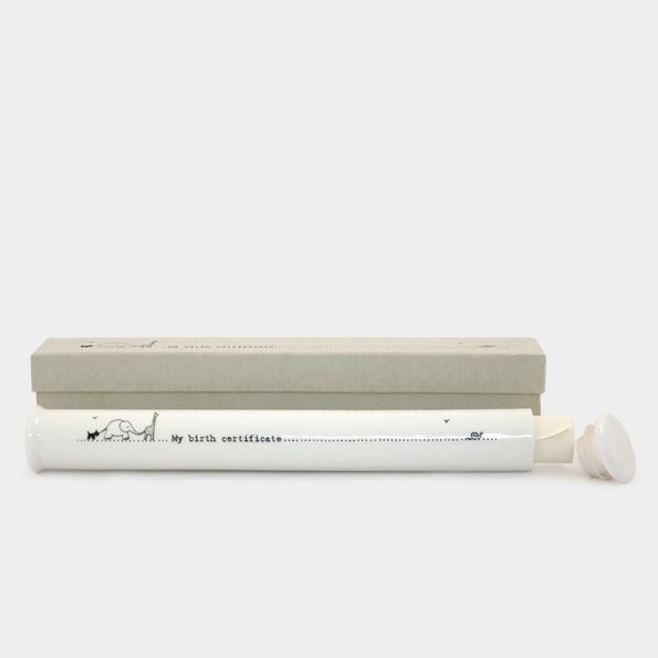 East of India Porcelain Holder for Baby Birth Certificate - Baby&More