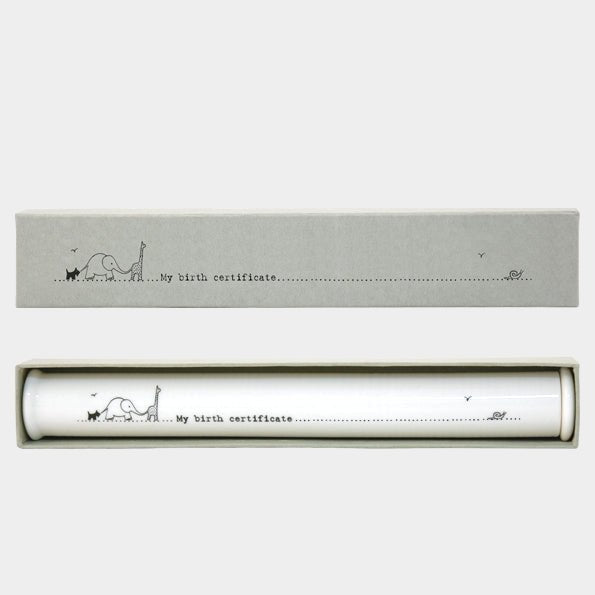 East of India Porcelain Holder for Baby Birth Certificate - Baby&More