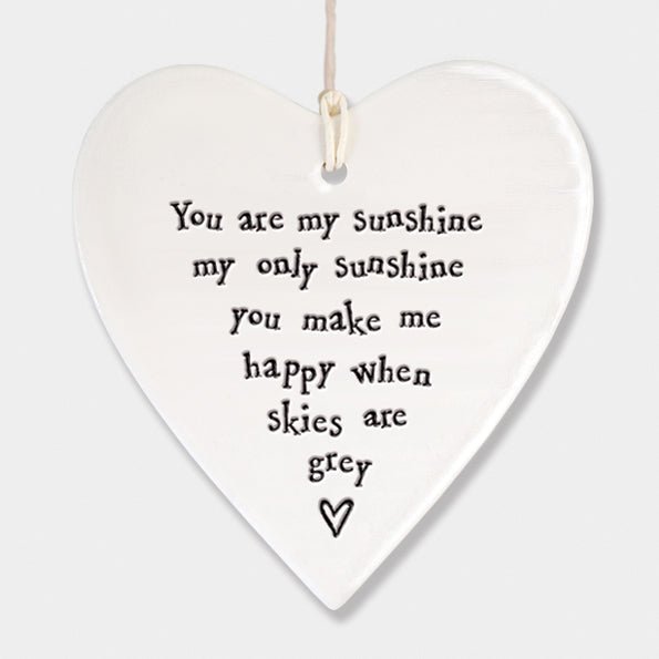 East of India Porcelain Round Heart - You Are My Sunshine - Baby&More