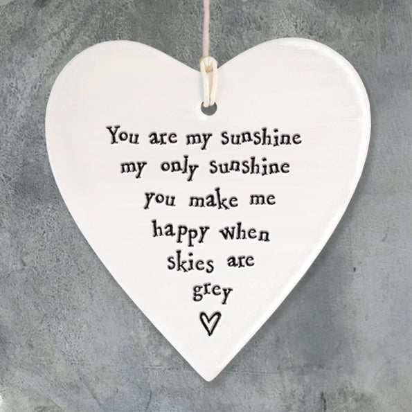 East of India Porcelain Round Heart - You Are My Sunshine - Baby&More
