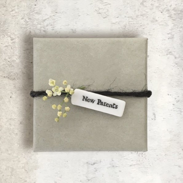 East of India Porcelain Tag - New Parents - Baby&More