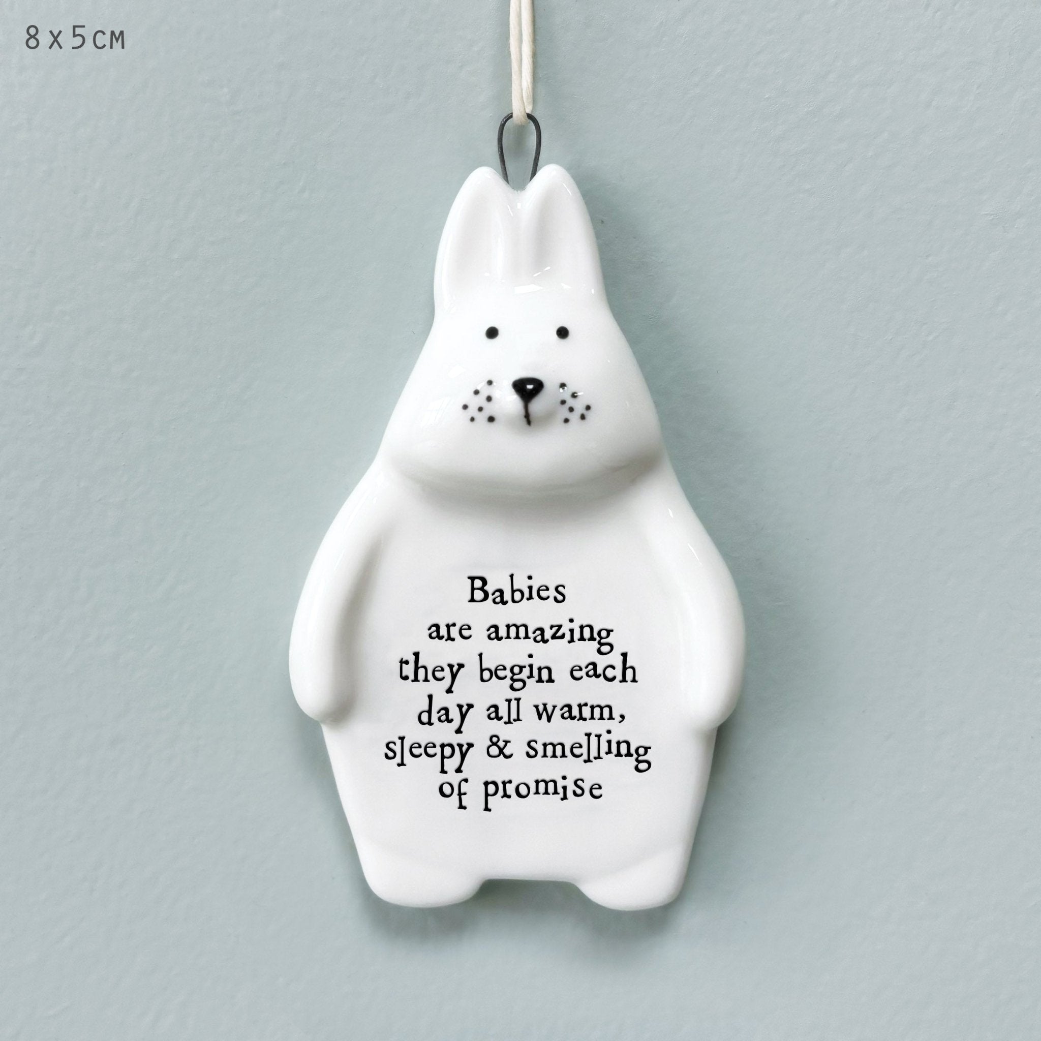 East of India Rabbit Hanger - Babies are Amazing, Full of Promise - Baby&More