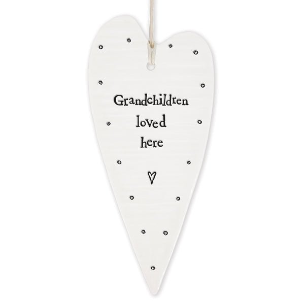 East of India Wobbly Long Heart - Grandchildren Loved Here - Baby&More
