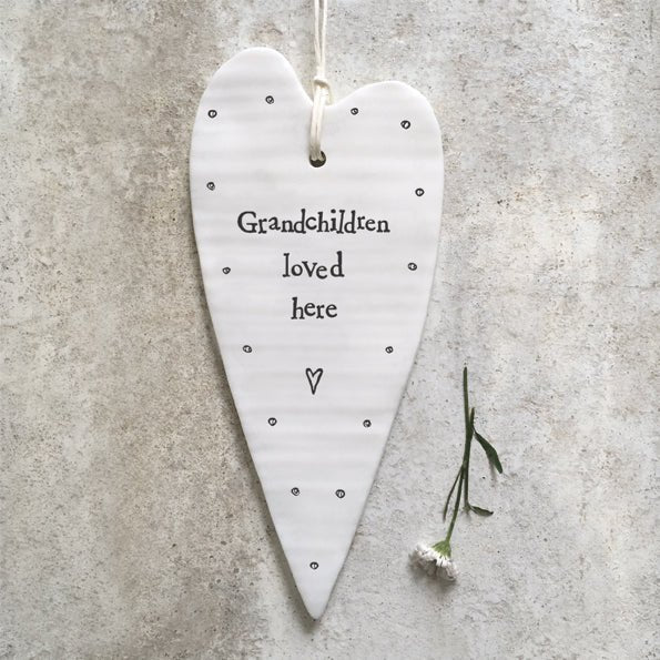 East of India Wobbly Long Heart - Grandchildren Loved Here - Baby&More