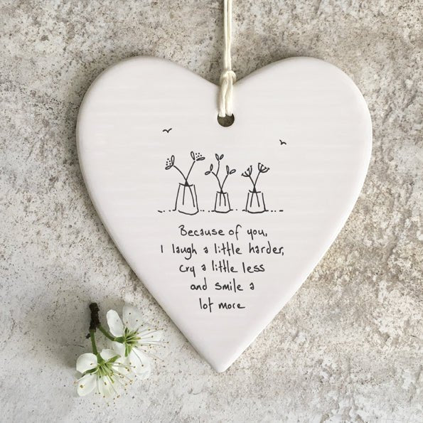 East of India Wobbly Round Heart - Because of You, I Laugh a Little Harder - Baby&More