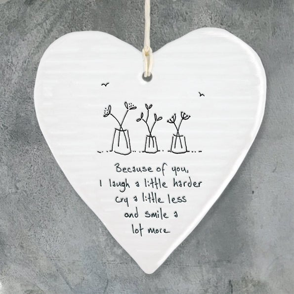 East of India Wobbly Round Heart - Because of You, I Laugh a Little Harder - Baby&More