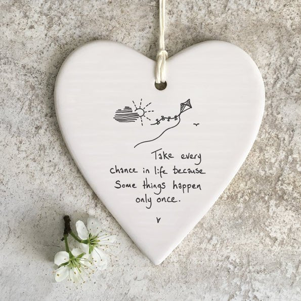 East of India Wobbly Round Heart - Take Every Chance In Life - Baby&More