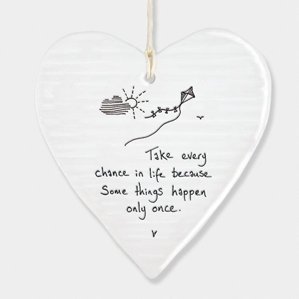 East of India Wobbly Round Heart - Take Every Chance In Life - Baby&More