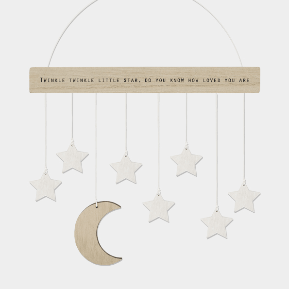 East of India Wood Twinkle Hanger Moon and Stars - Baby&More