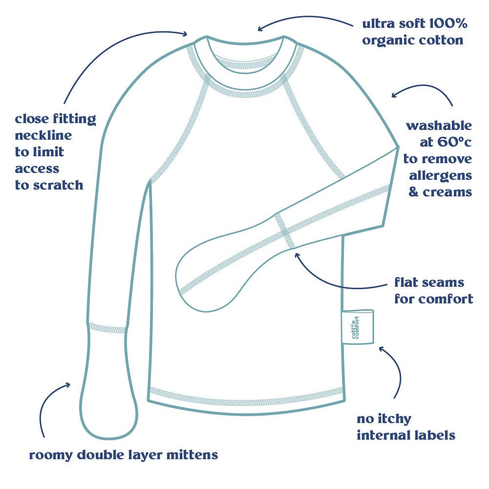 Eczema Clothing Scratch Mitten T-Shirt / Sleep Top Eco-Organic - 0-4 Years - 2 Pack - Baby&More