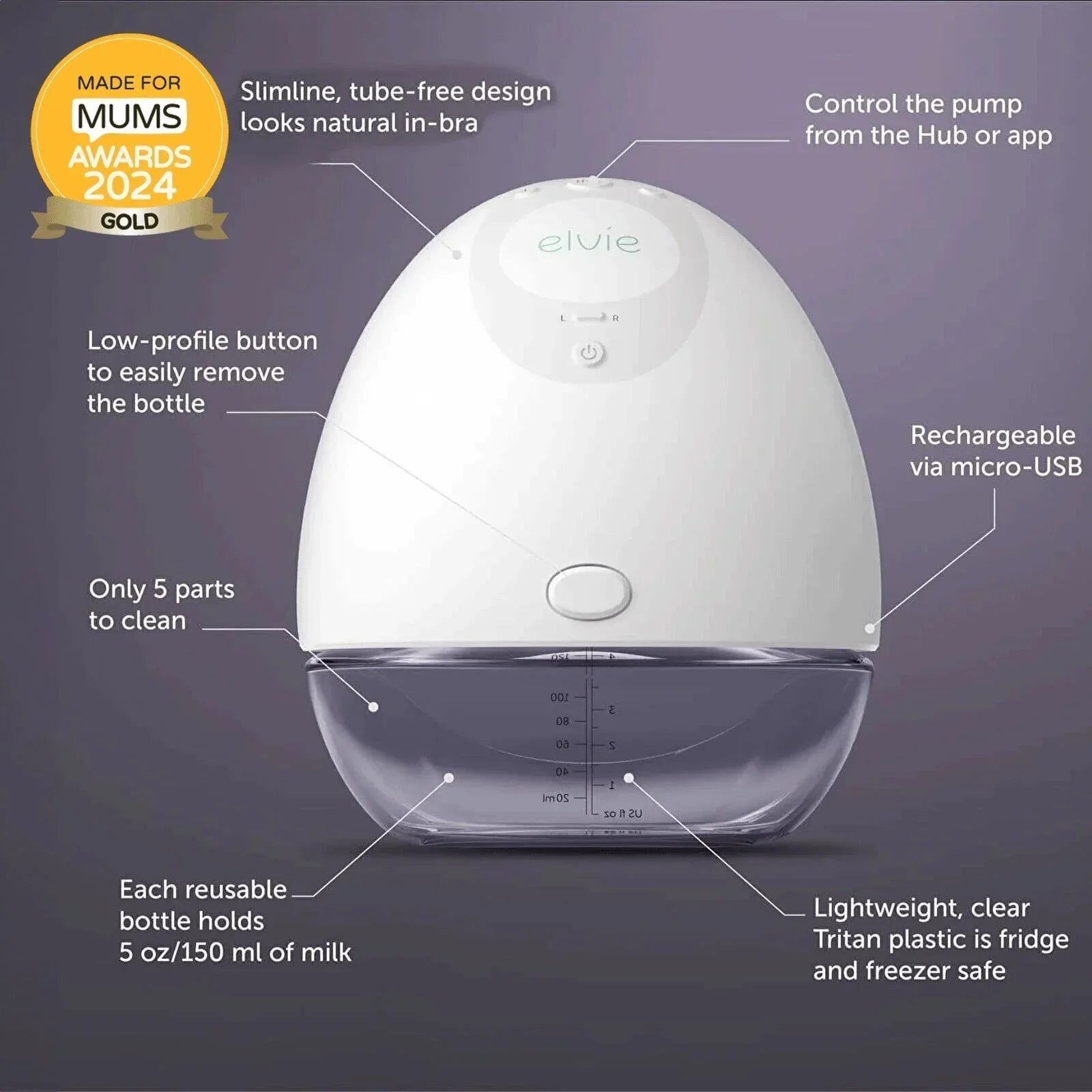 Elvie Pump Single Ultra - Quiet Wearable Electric Breast Pump - Baby&More