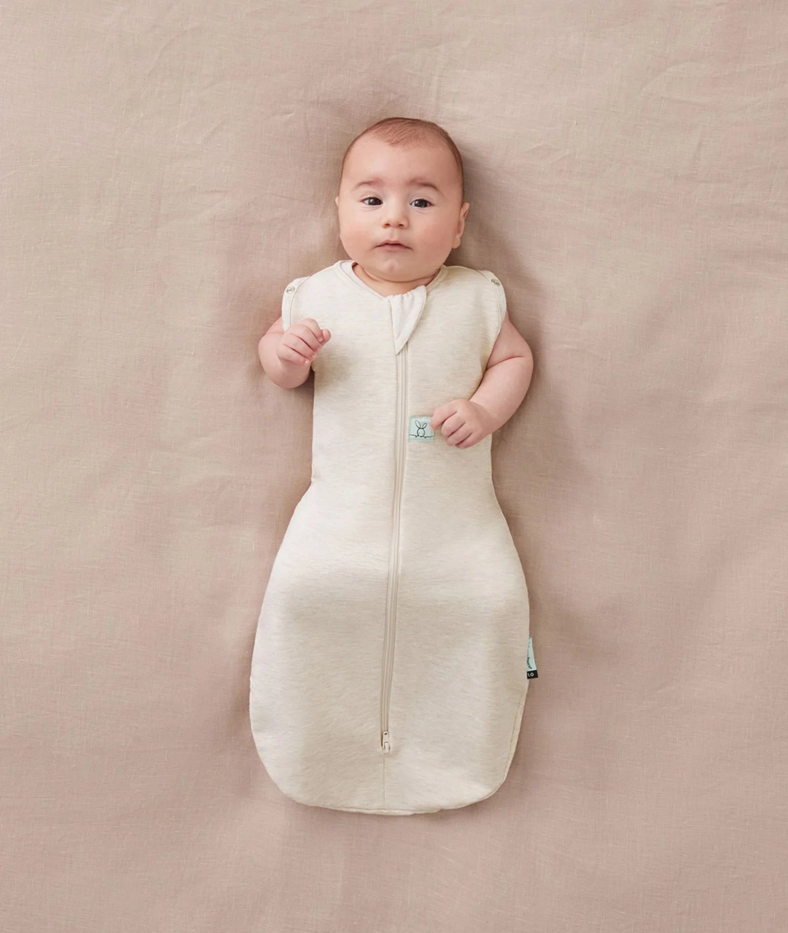 ergoPouch - Organic All Year Cocoon Swaddle Sleeping Bag - Oatmeal - 1.0 TOG - Baby&More