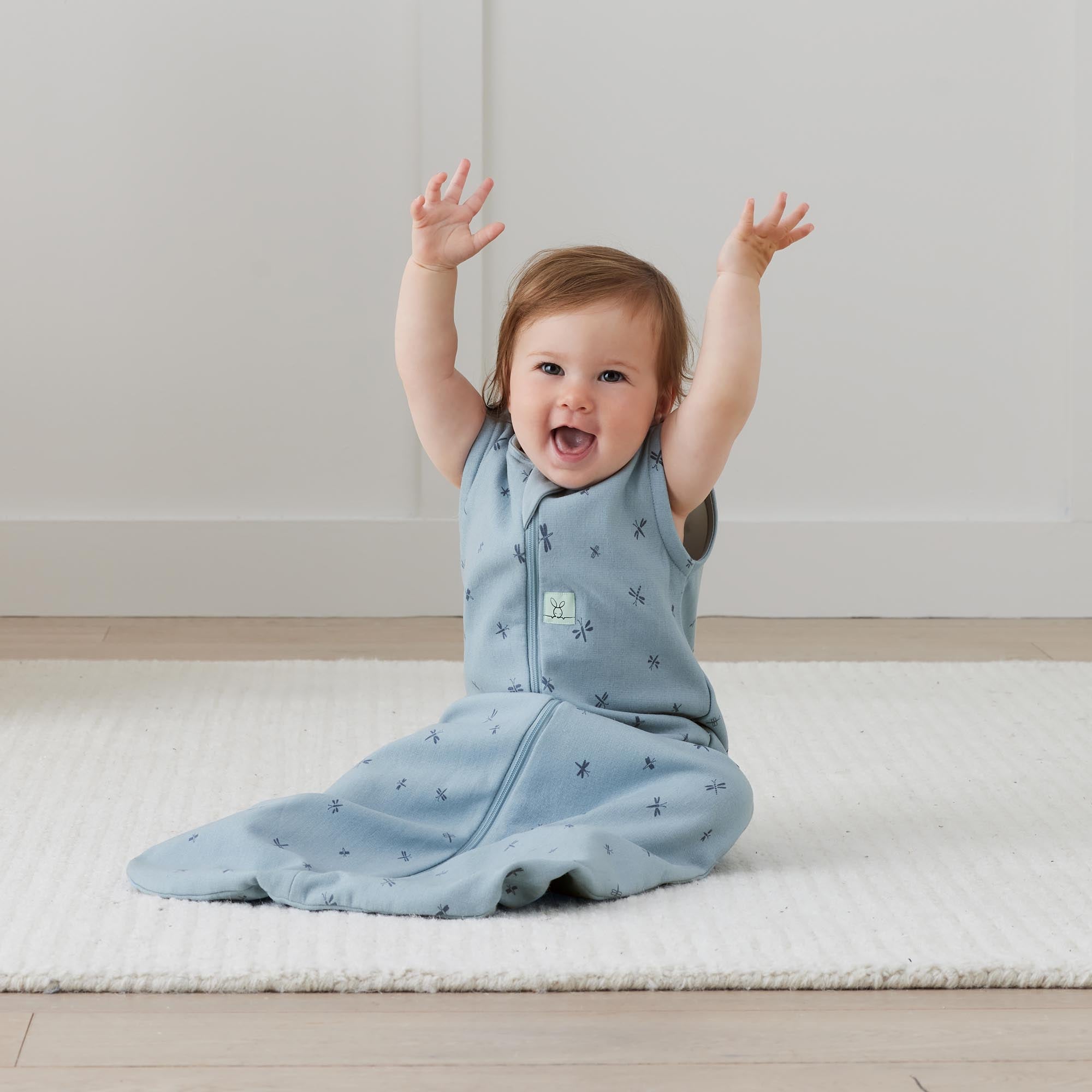 ergoPouch - Organic All Year Jersey Sleeping Bag - Dragonflies - 1.0 TOG - Baby&More